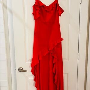 Amanda Uprichard Vibrant Red Asymmetrical Dress